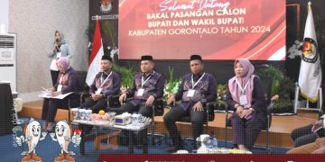 Pendaftaran Bapaslon Pilkada Kabupaten Gorontalo, Selasa (27/8/2024).