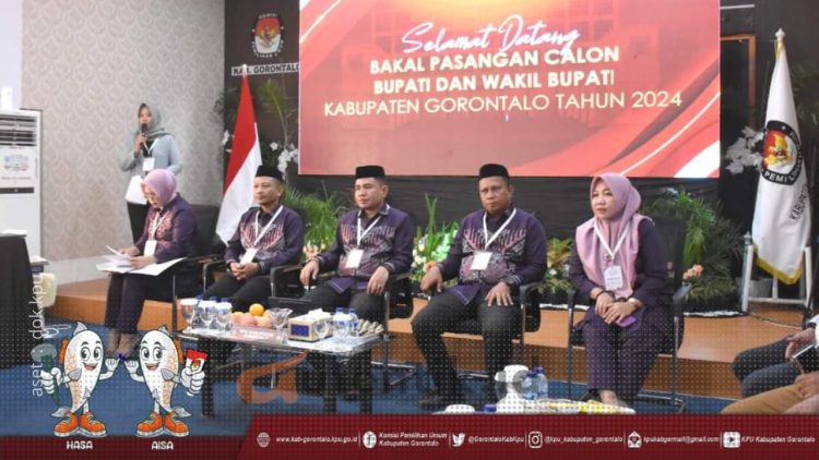 Pendaftaran Bapaslon Pilkada Kabupaten Gorontalo, Selasa (27/8/2024).