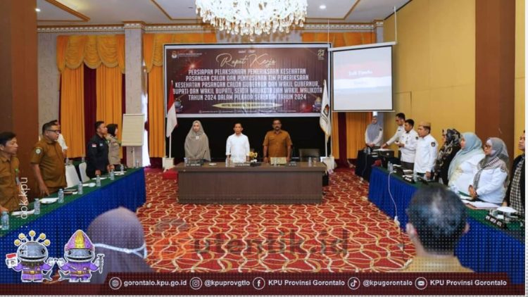 Rapat kerja KPU Provinsi Gorontalo terkait persiapan Rikes, Senin (12/8/2024).