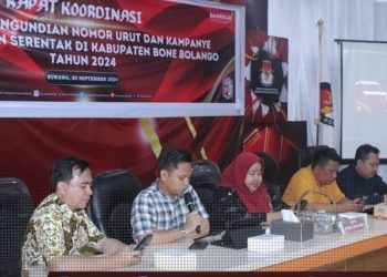 Rakor persiapan pengundian nomor urut dan tahapan kampanye Pilkada 2024 tingkat Kabupaten Bone Bolango, Jumat (20/9/2024).