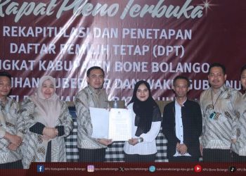 Pleno Rekapitulasi dan Penetapan DPT Kabupaten Bone Bolango, Sabtu (21/9/2024).