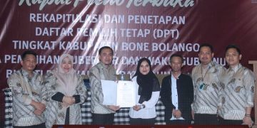 Pleno Rekapitulasi dan Penetapan DPT Kabupaten Bone Bolango, Sabtu (21/9/2024).
