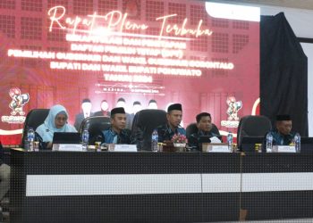 Pleno terbuka KPU Kabupaten Pohuwato, rekapitulasi dan penetapan DPT, Sabtu (21/9/2024).