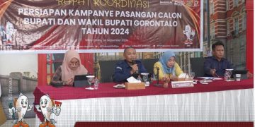 Rakor persiapan kampanye Paslon Bupati dan Wakil Bupati Gorontalo, Selasa (24/9/2024).