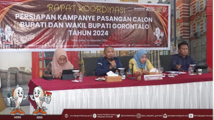 Rakor persiapan kampanye Paslon Bupati dan Wakil Bupati Gorontalo, Selasa (24/9/2024).
