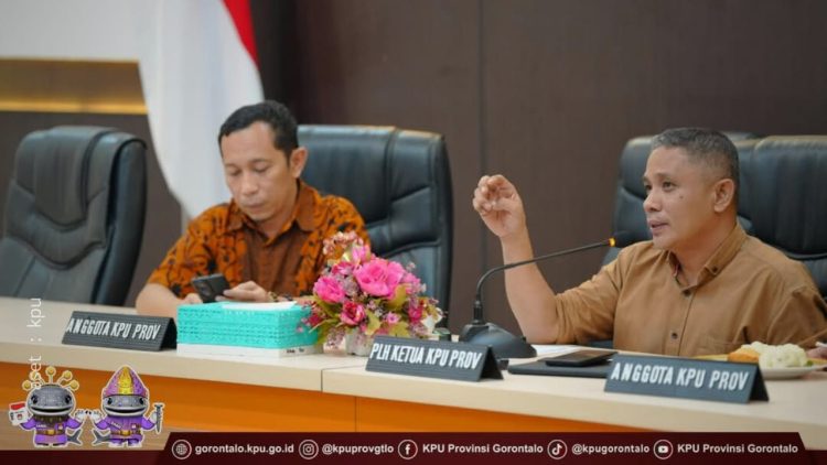 KPU Provinsi Gorontalo saat menggelar rapat persiapan Kick Off Sosialisasi Pilkada 2024, Rabu (11/9/2024).