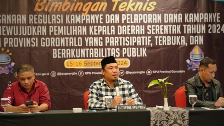 KPU Provinsi Gorontalo saat menggelar Bimtek pelaksanaan regulasi kampanye, 15-16 September 2024.