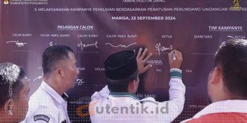 Penandatanganan pakta integritas Pilkada Damai 2024 tingkat Kabupaten Pohuwato, Senin (23/09/2024).