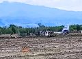 Gambar satu pesawat yang jatuh di lahan tambak warga, diduga SAM Air yang gagal landing di Bandara Panua Pohuwato, Ahad (20/10/2024).