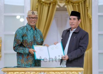 Penandatanganan MoU Pani Gold Project bersama PWNU Gorontalo, Selasa (22/10/2024).