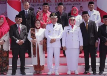 Suasana usai pelaksanaan upacara peringatan Hut ke-79 Republik Indonesia di Kabupaten Pohuwato, Sabtu (17/8/2024).
