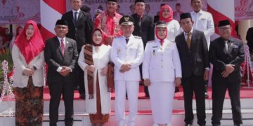 Suasana usai pelaksanaan upacara peringatan Hut ke-79 Republik Indonesia di Kabupaten Pohuwato, Sabtu (17/8/2024).