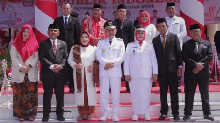 Suasana usai pelaksanaan upacara peringatan Hut ke-79 Republik Indonesia di Kabupaten Pohuwato, Sabtu (17/8/2024).