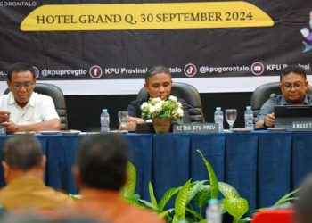 Rapat koordinasi KPU Provinsi Gorontalo, Senin (30/9/2024).