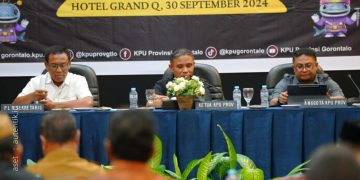 Rapat koordinasi KPU Provinsi Gorontalo, Senin (30/9/2024).