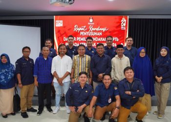Rapat koordinasi penyusunan daftar pemilih pindahan DPTb pada Pilkada 2024, Selasa (8/10/2024).