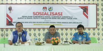 Sosialisasi pemilihan Gubernur dan Wakil Gubernur Gorontalo, Bupati dan Wakil Bupati Bone Bolango, Rabu (09/10/2024).
