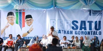 Kampanye Paslon Cagub-Cawagub Gorontalo, Tonny Uloli - Marten Taha, di Kecamatan Buntulia, Rabu (16/10/2024).