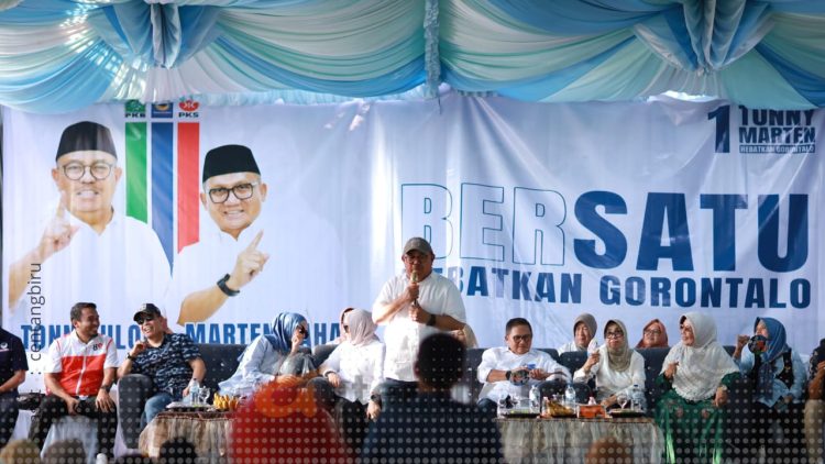 Kampanye Paslon Cagub-Cawagub Gorontalo, Tonny Uloli - Marten Taha, di Kecamatan Buntulia, Rabu (16/10/2024).