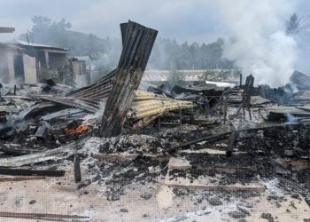 Rata dengan tanah - kondisi bangunan rumah warga Kecamatan Buntulia usai dilahap si Jago Merah, Jumat (1/11/2024).