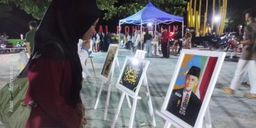 Salah satu karya lukis Siswa-siswi SMA N 1 Marisa yang di pamerkan dalam pentas seni, Sabtu (23/11/2024).