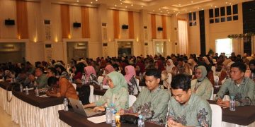Bimtek Pemungutan dan Penghitungan Suara KPU Bone Bolango, bertempat di Grand Palace Convention Centre.