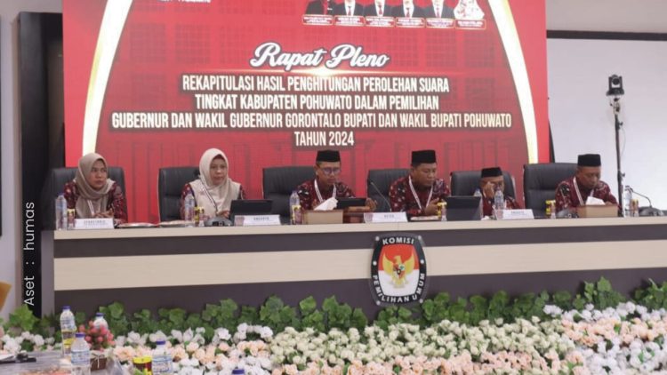 Rapat pleno rekapitulasi KPU Kabupaten Pohuwato, Selasa (3/11/2024).