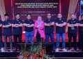Kordiv Rendatin KPU Pohuwato, Usman Dunda (ketiga kiri), saat hadir dalam launching satu peta data.