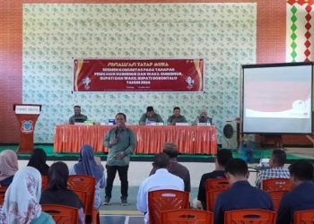 KPU Kabupaten Gorontalo saat menggelar sosialisasi tatap muka.