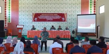KPU Kabupaten Gorontalo saat menggelar sosialisasi tatap muka.