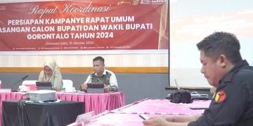 Rakie persiapan kampanye rapat umum Paslon Bupati dan Wakil Bupati Gorontalo.