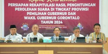 Rapat Koordinasi Persiapan Rekapitulasi Hasil Penghitungan Perolehan Suara di Tingkat Provinsi.