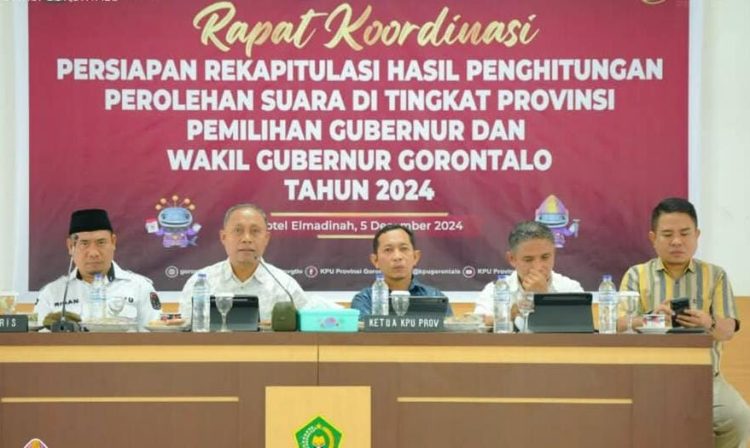 Rapat Koordinasi Persiapan Rekapitulasi Hasil Penghitungan Perolehan Suara di Tingkat Provinsi.