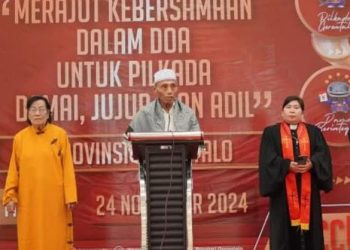 Doa Bersama Antar Umat Beragama yang diselenggarakan KPU Provinsi Gorontalo.