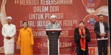 Doa Bersama Antar Umat Beragama yang diselenggarakan KPU Provinsi Gorontalo.