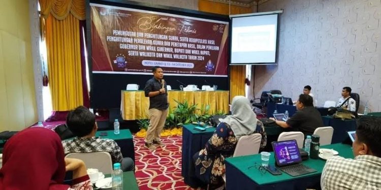 Bimtek Pemunguntan dan Perhitungan Suara serta Rekapitulasi Hasil oleh KPU Provinsi Gorontalo.