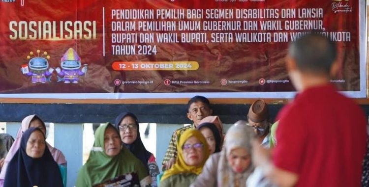 Sosialisasi  pendidikan pemilih segmen Disabilitas dan Lansia oleh KPU Provinsi Gorontalo.