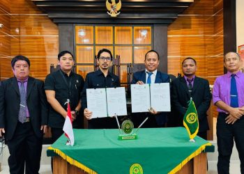 Penandatanganan kerjasama Universitas Pohuwato bersama Pengadilan Negeri Tilamuta, Selasa (21/1/2025).