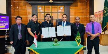 Penandatanganan kerjasama Universitas Pohuwato bersama Pengadilan Negeri Tilamuta, Selasa (21/1/2025).
