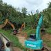 Sejumlah alat berat nampak sedang melakukan normalisasi sungai Desa Balayo.