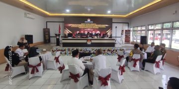 Rapat pleno penetapan pasangan calon Bupati dan Wakil Bupati terpilih Kabupaten Pohuwato, Rabu (5/2/2025).