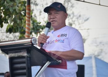 Ketua DPRD Pohuwato, Beni Nento, saat hadir dalam perayaan hari desa tahun 2025, Rabu (15/1/2025).