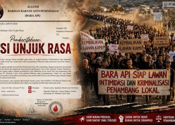 Foto : Ilustrasi aksi demonstrasi ribuan massa tergabung dalam Aliansi Bara Api. (ilustrasi)