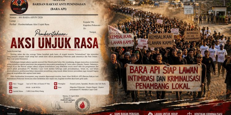 Foto : Ilustrasi aksi demonstrasi ribuan massa tergabung dalam Aliansi Bara Api. (ilustrasi)